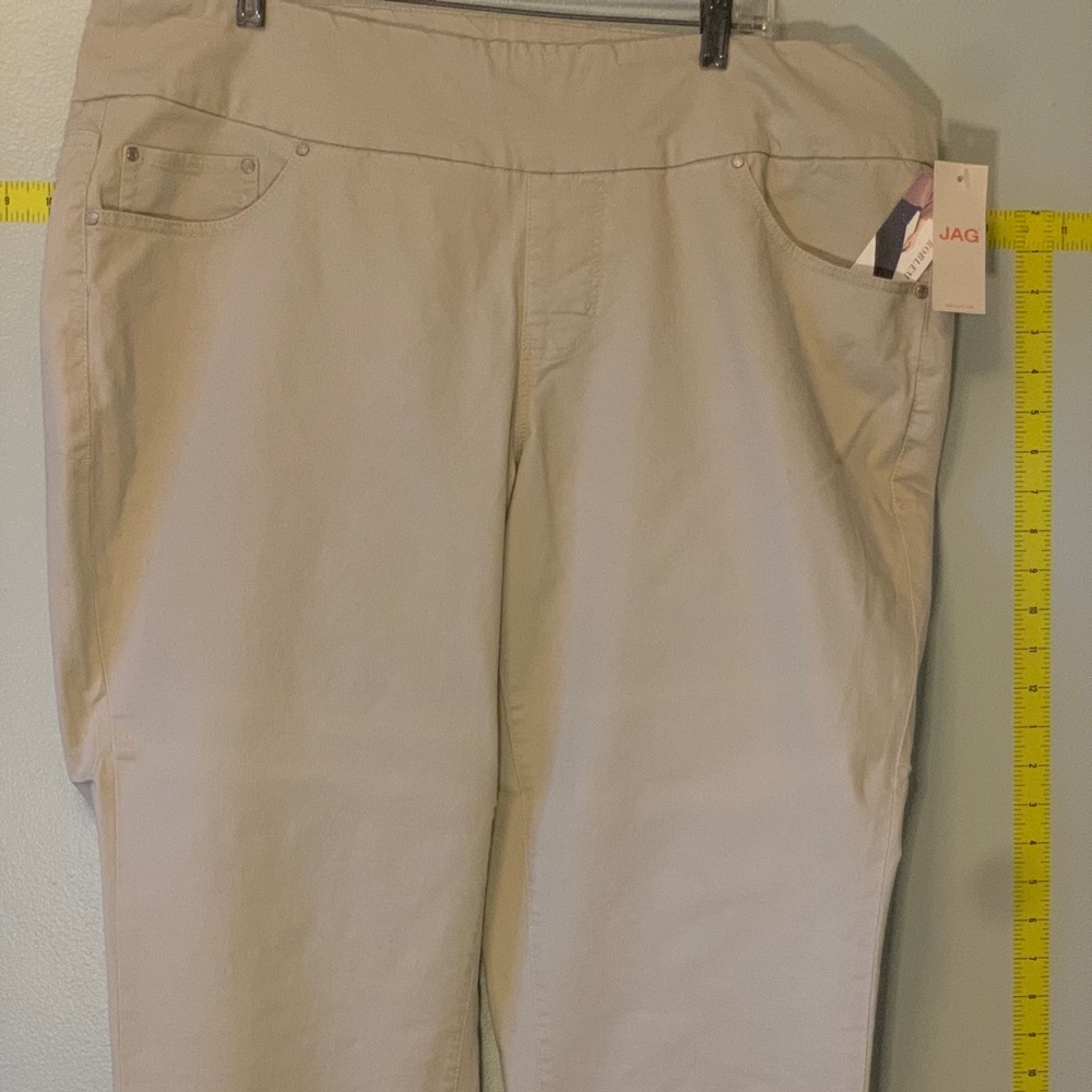 Jag jeans cream/stone stretch pants with wide waistband size 18W